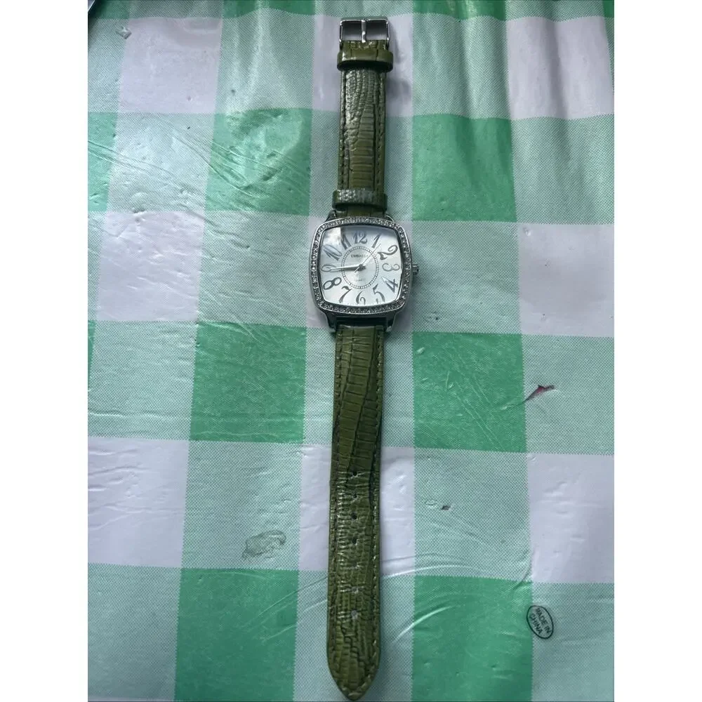 Embassy Silver Tone Green Band Women’s Quartz Watch